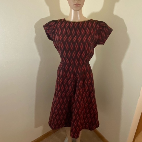 Vintage 50’s Hand Crafted Maroon Dress - Picture 2 of 7